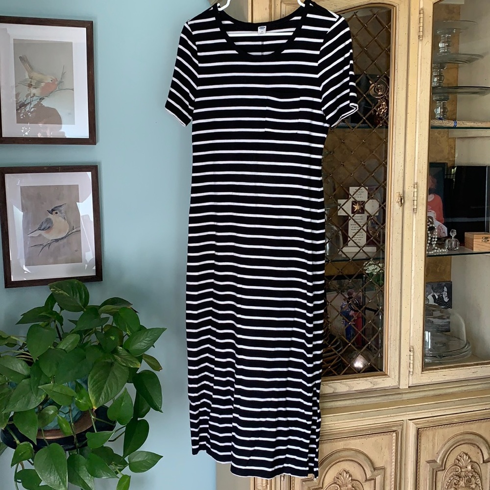 Striped maxi midi dress